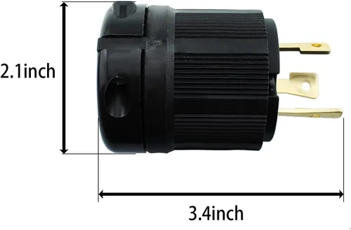 Miniatura 4 de NEMA L6-30P Receptáculo de bloqueo de montaje empotrado, enchufe de bloqueo giratorio para generador, 30 amperios 250 V 2 polos 3 cables a tierra