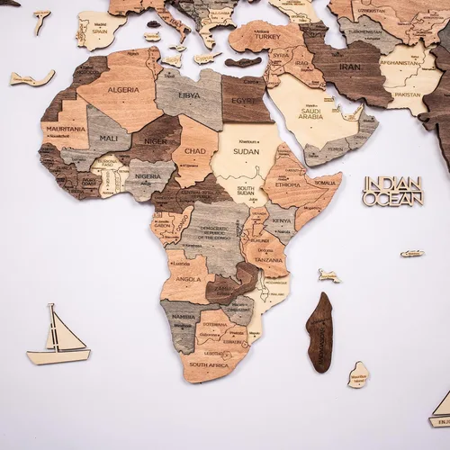 Miniatura 9 de Enjoy The Wood Mapa del Mundo de Madera 3D Arte de Pared Decoración de Pared Grande - Mapa de Viajes del Mundo - Idea de Regalo para Cualquier