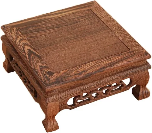 Miniatura 9 de GOLDY&WENDY Base rectangular de madera de ala de pollo con base de palisandro florero planta estatua de Buda soporte de exhibición pedestal