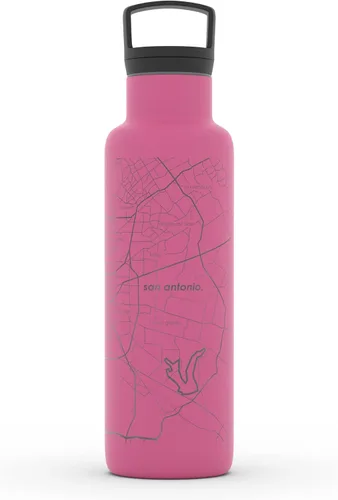 Miniatura 153 de Well Told Botella de agua aislada con mapa de Washington DC grabado, botella de acero inoxidable grabada (21 onzas, blanco) botella aislada de mapa