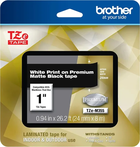 Miniatura 46 de Brother P-touch TZE-S951 - Cinta adhesiva laminada extra resistente de 1 pulgada (24 mm) de ancho, negro sobre plateado mate, laminada