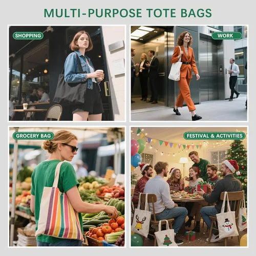 Miniatura 2 de OKBA Bolsas de mano de sublimación, bolsas de poliéster para sublimación, personalizaciones de bricolaje bolsas de lona en blanco de 12.2 x 14.2