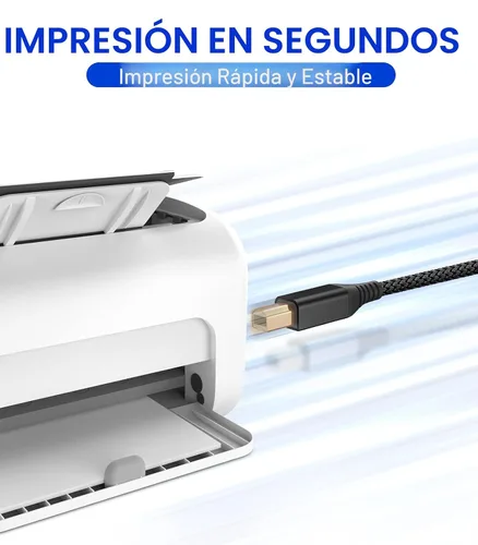 Miniatura 3 de sweguard - Cable de impresora 10 pies, cable USB-A a USB-B, cable de impresora y escáner trenzado de nylon de alta velocidad para HP, Canon, Dell
