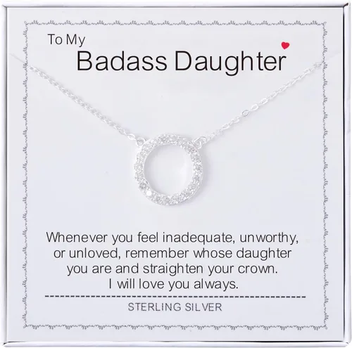 Miniatura 15 de Collar para mujeres y niñas, collar de círculos de plata de ley, collar de fuerza de coraje, guerreros, ideas de regalos