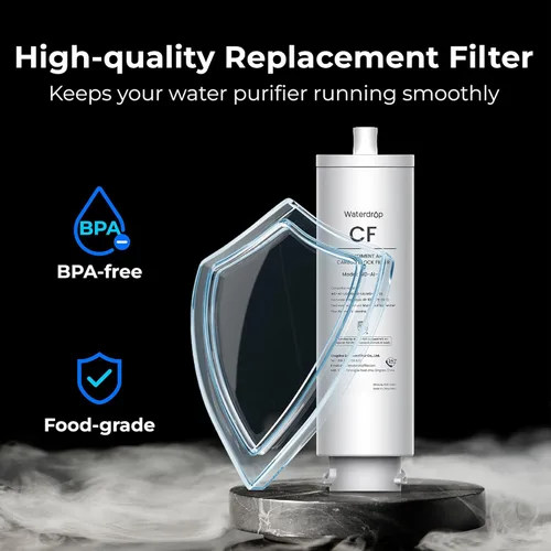 Miniatura 9 de Waterdrop Filtro de repuesto, repuesto para dispensador de agua caliente y fría de ósmosis inversa de Waterdrop y encimera, 6 meses de vida útil