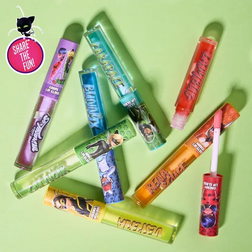 Miniatura 5 de Miraculous Zag Heroez Lipgloss Collection - Juego de 7 brillos labiales con emocionantes sabores de frutas y aplicador de precisión tubos de brillo