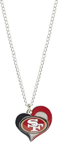 Collar con colgante de corazón en espiral de la NFL - Joyería de regalo para mamá, esposa, hermana, hija, mejor amiga - Regalo ideal para