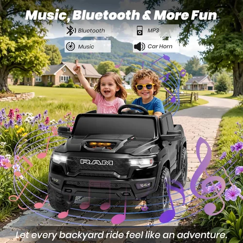Miniatura 6 de RAM 1500 RHO con Licencia - Coche Eléctrico de 2 Asientos, Coche de Paseo de 24V para Niños Grandes con Control Remoto, Juguete de Paseo para Niños