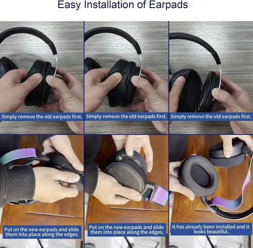 Miniatura 6 de Almohadillas para SteelSeries Arctis 7/Pro/9/9X/5/3/1/Prime/7+/7P/7X (no compatible con Nova), repuesto de auriculares de espuma de alta densidad