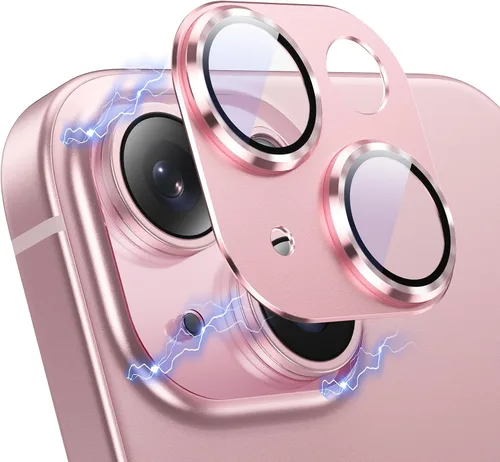 Miniatura 11 de Korecase Protector de lente de cámara para iPhone 15/iPhone 15 Plus, protección contra caídas, resistente a los arañazos, cubierta de cámara de Negro