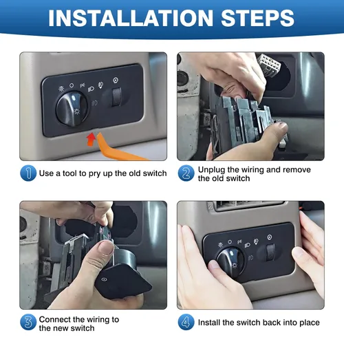 Miniatura 8 de Interruptor de faros compatible con Ford F250 F350 F450 F550 Super Duty 2002 2003 2004, diseño de 9+4 pines para camiones con faro delantero