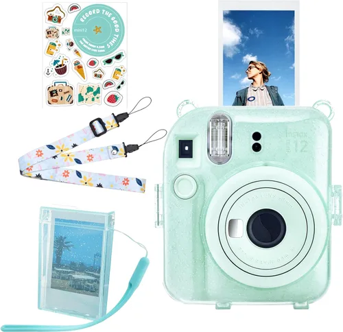 Miniatura 11 de Funda rígida transparente mejorada con adhesivo de bricolaje para cámara instantánea Fujifilm Instax Mini 12, funda transparente Instax Mini 12