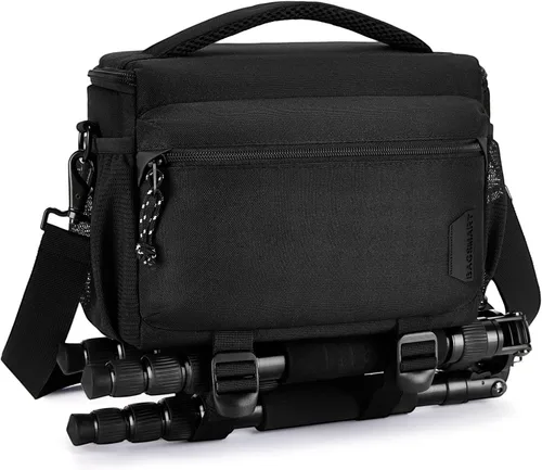 BAGSMART Bolsa pequeña para fotógrafos, bolsas de hombro compactas para cámaras DSLR/SLR/SLR/sin espejo, funda cruzada impermeable para cámara con