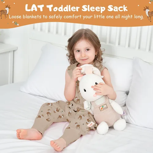 Miniatura 2 de LAT - Saco de dormir para bebé, saco de dormir de algodón sin mangas para niños pequeños con piernas, manta con cremallera 6M-4T