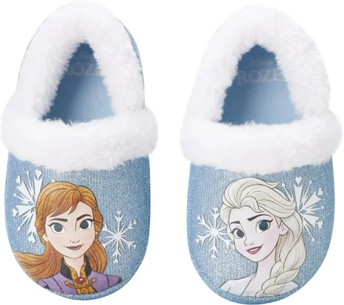 Miniatura 4 de Disney Girls' Frozen Slippers - Plush Fuzzy Elsa and Anna Slippers with Non-Skid Soles (ToddlerLittle Kid)