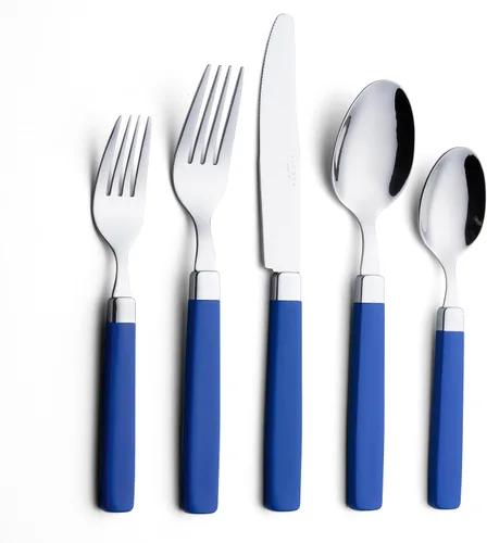 Miniatura 24 de ANNOVA Juego de cubiertos coloridos de acero inoxidable, utensilios de cocina, incluye cuchillos, tenedores, cucharas, tenedores de ensalada y Azul