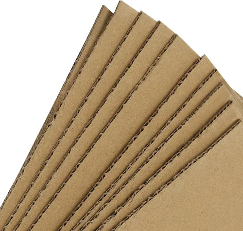 Miniatura 3 de PINGEUI 50 hojas de cartón corrugado de 10 x 10 pulgadas, hojas de cartón kraft marrón de 1/8 pulgadas de grosor, cartón corrugado para embalaje