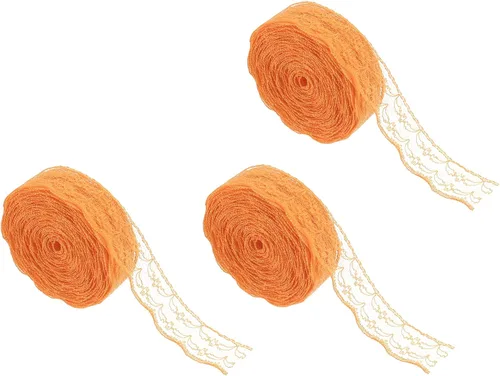 Miniatura 25 de MECCANIXITY 8 Yard Lace Trim Ribbon, 0.9 Inch Wide Vintage Floral Pattern Crochet Lace Edge Ribbon Trimming for DIY Sewing Crafts Gift Wrap Wedding
