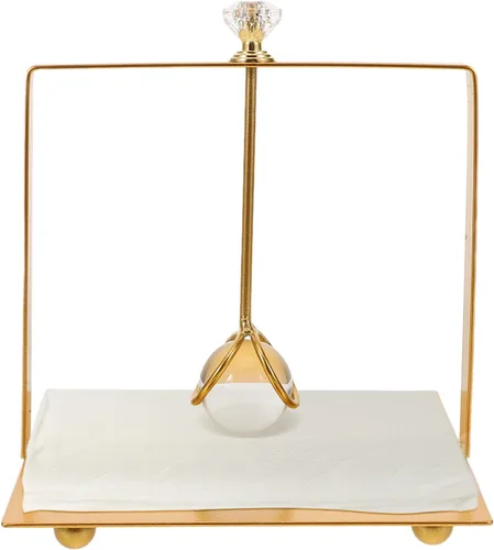 Miniatura 3 de BESPORTBLE Freestanding Metal Napkin Holder Paper Tissue Holder Gold Square Tabletop Napkin Stand for Restaurant Dining Room Farmhouse Kitchen Decor