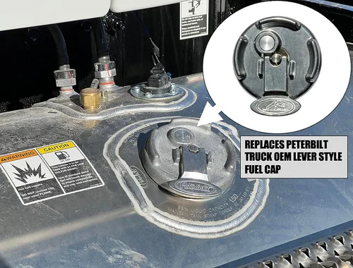 Miniatura 6 de Tapa de combustible diesel estilo palanca de aluminio sin bloqueo para Peterbilt