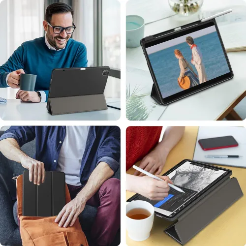 Miniatura 7 de DTTO Funda para iPad Air de 13 pulgadas M3/M2 2025/2024, iPad Pro de 12.9 pulgadas (6ª/5ª/4ª/3ª generación), funda suave con soporte triple delgado