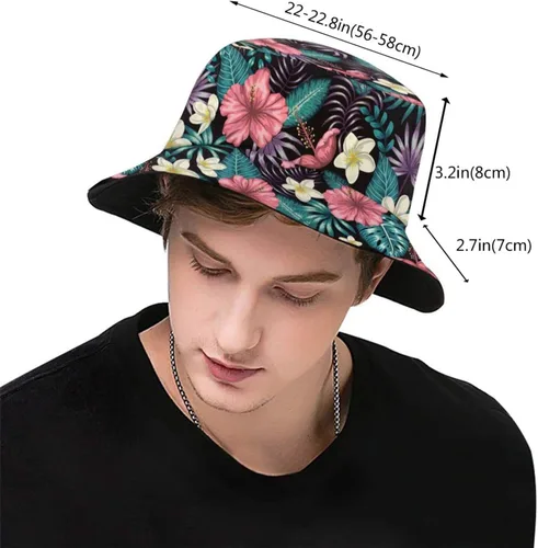 Miniatura 3 de Sombrero de sol hawaiano con flores hawaianas para hombres y mujeres, protección solar, sombreros de ala ancha, plegable, gorra Boonie de viaje