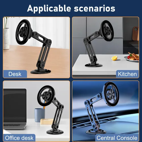 Miniatura 7 de Soporte magnético universal de 360° PRO para teléfono celular, soporte magnético plegable de aleación para teléfono celular para automóvil