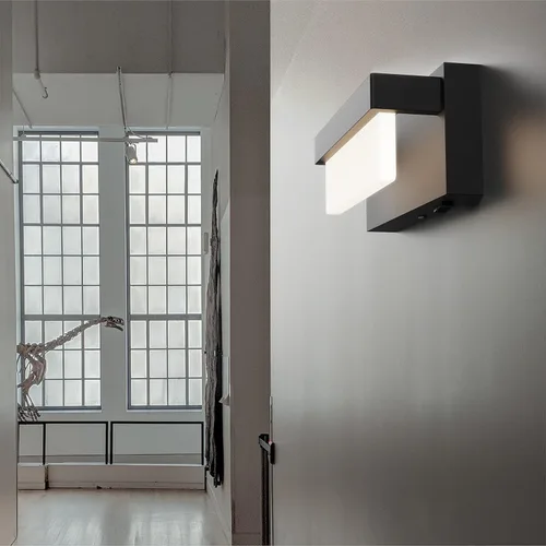 Miniatura 6 de Aplique de Pared Negro Luz de Pared con Interruptor de Encendido/Apagado 8 pulgadas Lámpara de Pared LED Pantalla Acrílica 4000K Aplique Iluminación