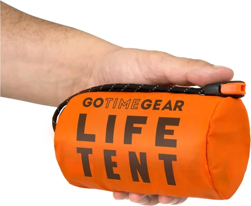 Go Time Gear Tienda de campaña de supervivencia • Tienda de campaña de tubo de emergencia Mylar para 2 personas + Paracord • Protección para todo