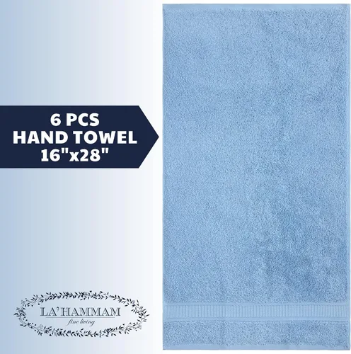 Miniatura 5 de LA HAMMAM - Paquete de 6 toallas de mano de 16 x 28 pulgadas de algodón turco para baño, cara, hotel, gimnasio y spa Extra suave al tacto, secado