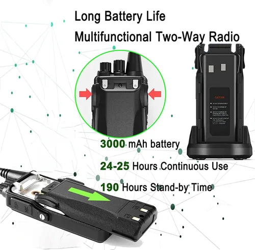 Miniatura 2 de SAMCOM FPCN10A Radios bidireccionales de largo alcance, 3000 mAh recargables de larga espera Walkie Talkies para adultos, radios comerciales