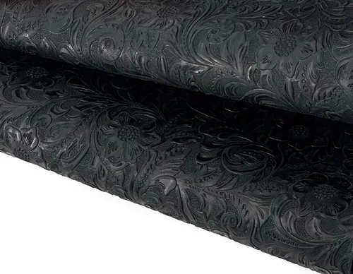 Miniatura 3 de Hoja de cuero genuino con textura de protuberancia de estilo occidental, patrón geométrico de 0.079 in (5-5.5 onzas), herramientas florales