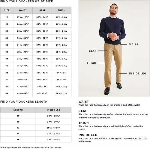 Miniatura 6 de Dockers Signature - Pantalón elástico de algodón para hombre de ajuste clásico y plisado, caqui