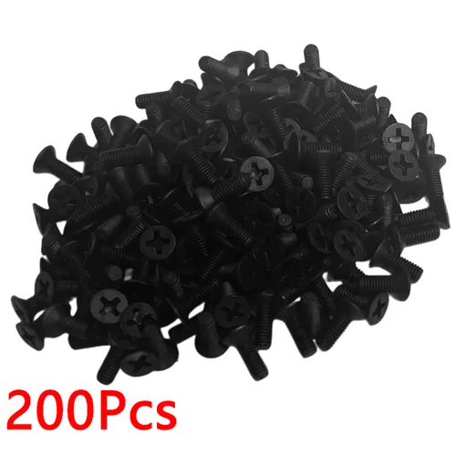 Miniatura 3 de NACX Tornillos Phillips de Cabeza Plana de Nylon M3 x 8mm Tornillos de Máquina Avellanados Negros, 200 Piezas