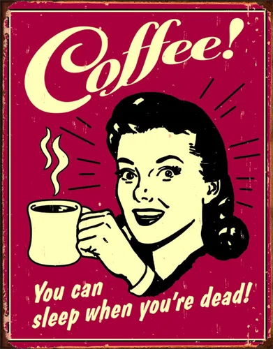 Miniatura 9 de Desperate Enterprises Cartel de lata con texto en inglés «Caffeine Is My Only Cardio – Carteles divertidos – Letreros de metal vintage nostálgicos