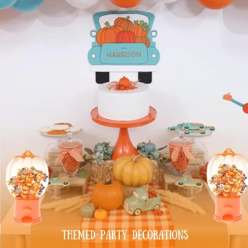 Miniatura 6 de A1U - Dispensador de dulces de plástico en forma de calabaza de Halloween de 6.5 pulgadas, organizador de almacenamiento para regalos de fiesta