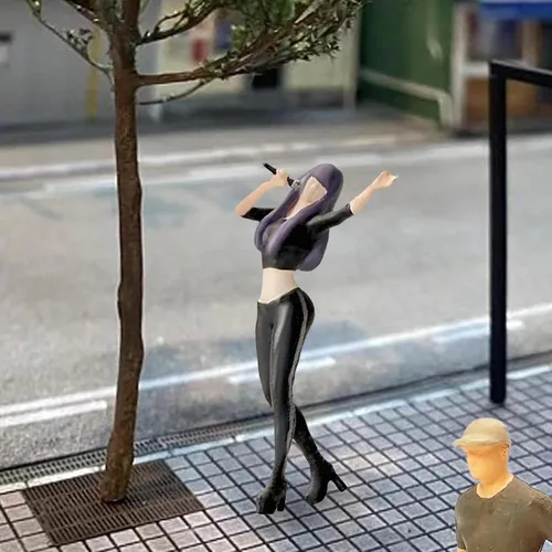 Miniatura 5 de kowaku Figuras de resina 1/64 Figuras de canto 1/64 Escala 1/64 Figuras de modelo de cantante Figuras de modelo en miniatura, adorno de escritorio