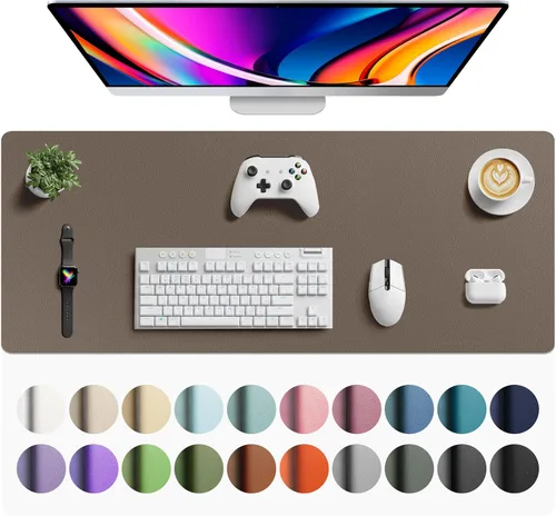 Miniatura 181 de Aothia - Protector de escritorio de cuero sintético, base para mouse, superficie antideslizante e impermeable para escribir y para laptop
