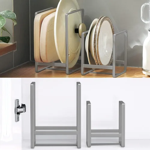 Miniatura 14 de 2PCS Organizador de Soportes para Platos, Estante de Exhibición y Almacenamiento de Platos de Metal para Secado para Gabinete, Mostrador y Armario