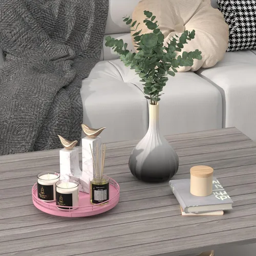 Miniatura 4 de Bandeja decorativa giratoria de 9" de madera de roble para decoración del hogar, bandeja para decoración de mesa de café, perfume, mesita de noche