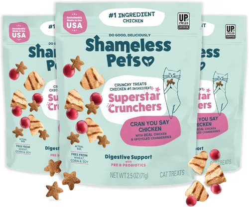 Miniatura 10 de Shameless Pets Golosinas para gatos con Catnip y pollo para la salud digestiva, crujientes
