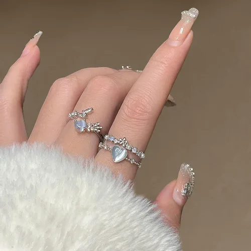 Miniatura 4 de Anillo sonriente de cara sonriente irregular irregular personalizado para mujer, tailandesa, plata, retro, hecho antiguo, apertura múltiples(4)