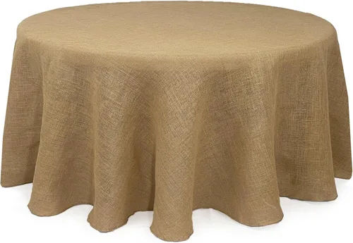 Miniatura 9 de Your Chair Covers - Mantel redondo de yute rústico de yute natural de 72 pulgadas para bodas, fiestas, cocina, hogar, comedor