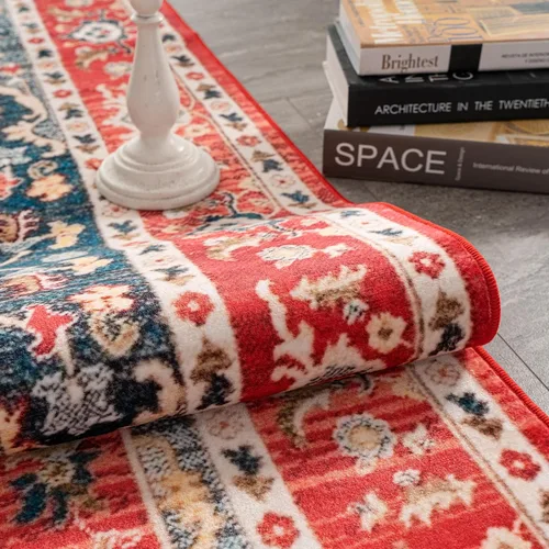 Miniatura 410 de Syalife 4x6 Alfombra Lavable para Área, Ultra Suave Antideslizante, Pila Baja, Alfombra Vintage Resistente a Manchas para Sala de Estar, Alfombra