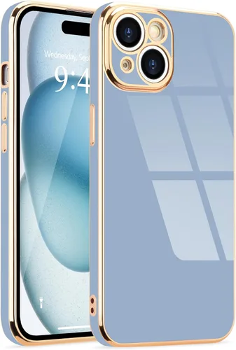 Miniatura 84 de Lafunda Diseñada para iPhone 13 Pro, fundas lujosas con chapado lindo para mujeres y niñas, elegante borde dorado, a prueba de golpes, TPU con funda