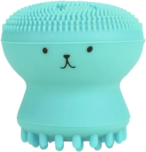 Pulpo Wash Tool Lindo Cepillo de limpieza facial Cepillo exfoliante manual Cepillo de limpieza facial Cepillo exfoliante (verde)