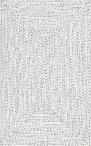 Miniatura 2 de nuLOOM Alfombra de Área Cuadrada Sólida Trenzada a Mano de 8 Pies para Interiores/Exteriores, Apta para Mascotas, Alto Tráfico, Resistente a