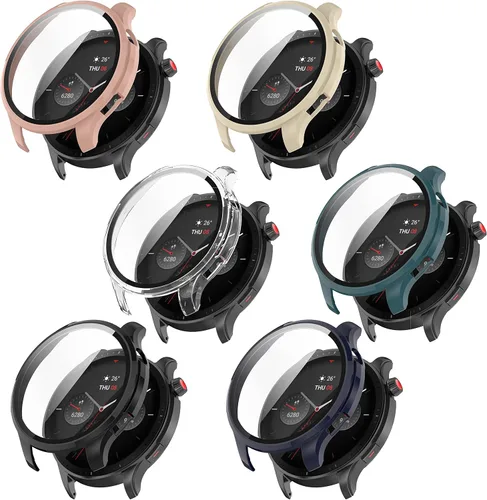 Miniatura 11 de Fundas protectoras de pantalla compatibles con Amazfit GTR 4 Pro/GTR 4 a prueba de golpes, protector delgado, protector delgado con diseño de Negro