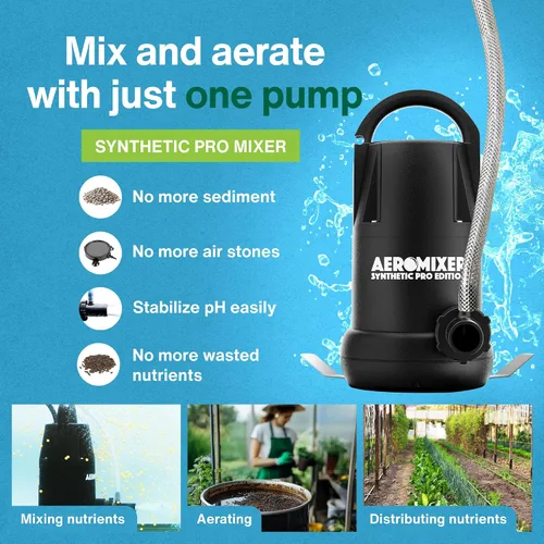 Miniatura 3 de Aeromixer - Bomba sumergible sintética de 3/4 HP para mezclar y airear, bomba de agua sumergible para mezcla y aireación de nutrientes, bombas