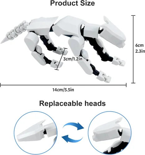 Miniatura 3 de Conjunto de Figura de Acción Titan13 (Ensamblaje Completado), Figura de Acción de Perro Robot Impresa en 3D, Perros Robot de Múltiples Negro